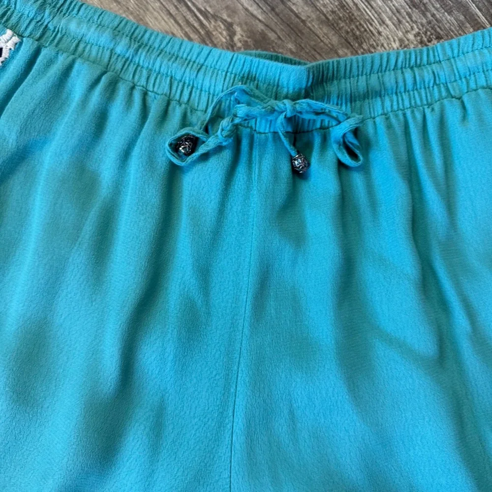 Anthropologie‎ HEI HEI Embroidered Isle Shorts Turquoise , Size M